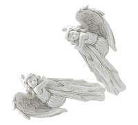 Abaodam Décoration de Cadre de Porte en Résine Blanche 2pcs Ange Classique pour Coins de Fenêtre et Garage, Ornement Élégant Fixé par Ruban Adhésif ou Colle