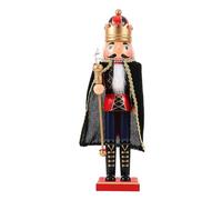 Abaodam Décoration de Casse-Noisette en Bois 35 Cm Style Classique Délicat pour Table, Esprit Festif et Traditions de Noël, Figurine Soldat Roi Bois Authentique