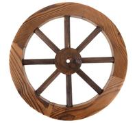 Abaodam Décoration De Roue De Chariot En Bois 35 Cm Pour Mur Intérieur Et Jardin, Ornement Mural Naturel, Style Pendaison De Crémaillère, Pièce Décorative Rustique En Bois
