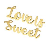 Abaodam Décoration de Table de Mariage Lors de Fête Saint-Valentin Love is Sweet en Panneau de Doré, Pratique et Solide, Forme pour Ambiance Romantique