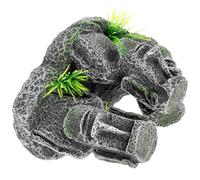 Abaodam Décoration Moaï en Résine pour Aquarium D’Eau Douce Ornement Paysager Miniature Réaliste Accessoire Sécurisé pour Poissons Betta Cachette Décorative pour Aquarium D’Intérieur