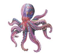 Abaodam Décoration Murale Extérieure Pieuvre en Fer Forgé Coloré Violet, Pendentif Pieuvre Suspendu pour Jardin, Ornement Mural Artisanal Résistant aux Intempéries, Décoration Suspendue