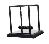 Abaodam Décoration Scientifique de Bureau Newton en Boule D'équilibre Noir Moyen, Ornement Éducatif pour Adultes et Garçon et Filles, Objet Décoratif Apaisant pour Maison et Espace