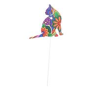 Abaodam Décorations De Chaton en Fer Forgé Piquets Décoratifs Extérieurs Figurine Décor De Jardin pour Chats De Plein Air Jardins Papa Chat Décorations Extérieures Le Fer