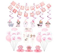 Abaodam Décorations De Fête Danniversaire pour Chien 1 Lot de Ballons en Latex Bannière Fournitures De Fête pour Animaux De Compagnie