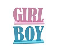 Abaodam Décorations En Bois Pour Gender Reveal Party Ornements De Table 2 Pièces Garçon Fille Lettres Pour Baby Shower Et Fête Prénatale