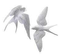 Abaodam Décorations Murales Salon 2pcs Hirondelles Imitation Accueil Résine Imperméable Intérieur Sculpture Murale Design Réaliste