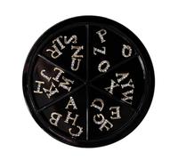 Abaodam Décorations Ongles Alphabet en Alliage 52 Breloques Strass Or Argenté pour Nail Art DIY Accessoires Manucure pour Mariages et Fêtes