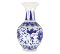 Abaodam Demi-Vase Mural en Céramique Bleu Blanc Vintage pour Entrée | Décor Mural Gain de Place, Finition Émaillée Peinte à Main, Style Chinoiserie Rétro, 5,7 Pouces