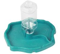 Abaodam Distributeur d'eau Automatique pour Lézards et Tortues, Bol d'eau Portable Bleu Lac en Plastique, Accessoire pour Alimentation Tortue, Adapté aux Reptiles en Terrarium