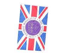 Abaodam Drapeau d'anniversaire durable pour décoration extérieure Drapeau national britannique avec panneau en platine pour jardin et célébrations