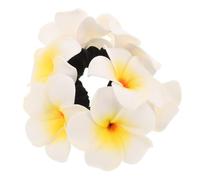 Abaodam Élastique à Queue de Cheval Bandeau à Fleurs Hawaïen en Mousse Blanc Confortable pour Port Toute la Journée Lors de Vacances la Plage