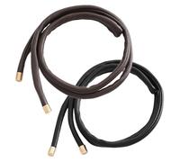 Abaodam Élastiques à Cheveux Résistants et Faciles à Porter en Cuir Noir et Marron Lot de 2 Style Élégant pour Chignon ou Queue de Cheval Quotidien pour ou Chignon Queue de Cheval