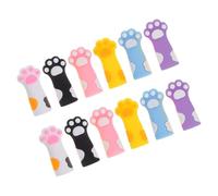 Abaodam Embouts de Crayon en Silicone Fantaisie Forme Patte de Chat, Lot de 12 Capuchons Protège-mines, Petits Accessoires Colorés pour Crayons Standards, Fournitures Scolaires pour