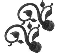 Abaodam Embouts de Tringle à Rideaux en Plastique Noir, Lot de 2 Pièces, Butée D'extrémité Élégante et Pratique pour Barre de Rideau la Maison