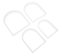 Abaodam Emporte-pièces Géométriques Moules Réutilisables Faciles à Nettoyer Lot de 4 en Plastique Blanc pour Biscuits pour Pâtisserie et Créatif