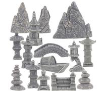 Abaodam Ensemble 15 Pcs de Mini Pagodes Décoratives en Résine pour Rocaille à Bonsaïs Ornement de Micropaysage Zen Modèle Miniature de Maison pour Décoration de Table à Sable et Jardin