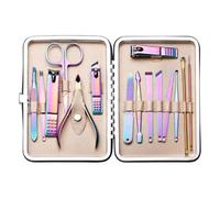 Abaodam Ensemble 15 Pièces kit de soin des ongles portable avec étui pour manucure, pédicure et usage quotidien