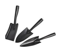 Abaodam Ensemble 3 Pcs Truelles de Jardin Acier Manganèse Noir avec Graduation et Trou Suspendre Pelle Large Pelle Étroite pour Plantation Précise Outils Multi-usages pour