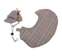 Abaodam Ensemble Costume de Détective pour Chat M Cape et Chapeau en Polyester Doux Chapeaux de Déguisement pour Fête Cosplay et Séances Photo Accessoires pour Petits Chiens et Chats