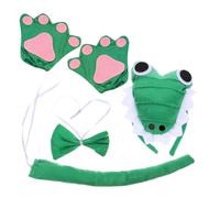 Abaodam Ensemble D’accessoires Cosplay Alligator pour Garçon et Filles - Bandeau Animal en Tissu Doux, Queue D’alligator et Nœud Vert - Costume Complet pour Fête, Halloween et Carnaval