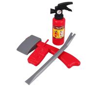 Abaodam Ensemble d'Accessoires de Lutte L'Incendie pour Garçon et Filles 4 Pièces en Plastique Sûr de Simulation Pompier Lanceur d'eau Casque et Extincteur pour Jeu de Rôle Éducatif