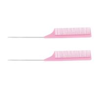 Abaodam Ensemble de 2 Peignes à Queue en Fibre Synthétique Légère et Confortable pour Coiffure à Domicile et Kits Cosmétiques, Couleur Rose