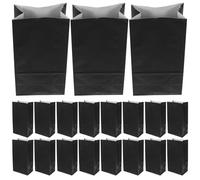 Abaodam Ensemble de 20 Paquet en Papier Kraft Noir pour Mariage et Fête, Petits Paquet Poignées, Multifonctionnels et Stables pour Emballage et Rangement