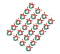 Abaodam Ensemble de 24 Petites Couronnes de Noël en Soie de Sisal Verte, Décoration Miniature Classique pour Fête de Noël et Accessoires de Maison de Poupée