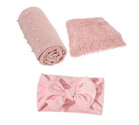 Abaodam Ensemble De 3 Couvertures Demmaillotage Uniques pour Photos De Bébé pour Anniversaire Noël Baby Shower Bandeau pour Garçons Et Filles