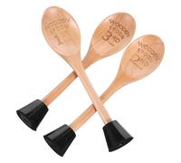 Abaodam Ensemble de 3 Trophées Cuillère en Bois Gravée Prix Cuisine pour Concours de Chili Coffret Présent Trophées Amusants et Solide Récompenses pour Compétition Culinaire