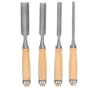 Abaodam Ensemble de 4 Ciseaux à Bois Demi-rond 6/12/18/24mm en Bois et Acier au Carbone, Design et Solide pour Restauration de Meubles et Projets Créatifs