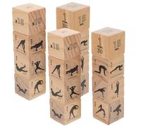 Abaodam Ensemble de 4 Dés d'exercice en Bois Dés de Jeu de Sport pour Fitness Accessoires Ludiques pour Activités Familiales et Compétitions Matériel Solide et Naturel