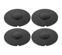 Abaodam Ensemble de 4 Enjoliveurs Centraux de Roue 5,9 Pouces en Polypropylène Noir Compatible Véhicule Électrique, Cache-moyeu Résistant aux Intempéries pour Jantes de Voiture,