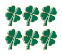 Abaodam Ensemble de 6 Broches Trèfle en Alliage, Décoration de Revers Unisexe pour Saint-patrick et Bijoux de Festival Irlandais, Épingles à Breloque Élégantes pour Vêtements