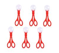 Abaodam Ensemble de 6 Pinces de Sécurité et Ciseaux à Cuillère Rouges 17,5 Cm pour Garçon et Filles Extérieur Éducatif pour Attraper Insectes Blesser, Kit D’Exploration Nature Camping