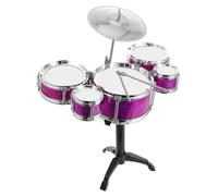 Abaodam Ensemble de Batterie Jazz pour Garçon et Filles D'âge Préscolaire, Musical Éducatif en Plastique Sûr, Taille Moyenne 5 Tambours Colorés, Stimulation Auditive et Couleur Aléatoire