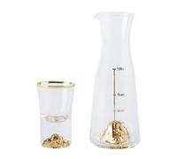 Abaodam Ensemble de Bouteille D'alcool en Verre Tasse Robuste pour Usage Solide, pour Fête et Réunion Entre Amis, Set 1 Bouteille et 1 Verre