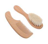 Abaodam Ensemble de Brosses à Cheveux Douces pour Bébé en Bois Manche Ergonomique, Facile à Nettoyer, pour Baby Showers et Soins Quotidiens des -nés