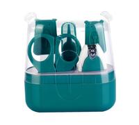 Abaodam Ensemble de Coupe-ongles pour Bébé Vert Boîte de Rangement, Kit de Manucure en Abs et Acier Inoxydable, Protège les Blessures Accidentelles, pour Garçon et Filles