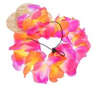 Abaodam Ensemble de Déguisement D’été pour Animaux de Compagnie, Chapeau de Paille Hawaïen et Guirlande Rouge, Taille Unique, Vêtements Décontractés pour Chien et Chat, Accessoires Photo