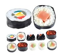 Abaodam Ensemble de Jeu de Sushi 12 Pièces - Fausse Nourriture Réaliste en Plastique Modèles de Sushi Japonerie Miniatures Accessoires Photo Culinaires pour Garçon et Filles