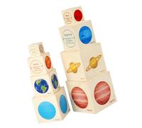 Abaodam Ensemble de Jouets Empilables Planètes pour Tout-Petits 1-2 Ans, Coffret Éducatif Formes des 8 Planètes, Plastique Lisse et Doux, de Cognition et Apprentissage Préscolaire,