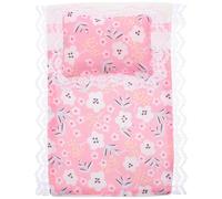 Abaodam Ensemble de Literie Miniature pour Maison de Poupée Drap Housse et Oreiller Accessoires Décoratifs pour Chambre de Mini-Maison Tissu Indéformable Décor Réaliste pour Jeu et