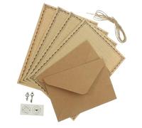 Abaodam Ensemble de Papier à Lettres et Enveloppes Vintage A5, 2 Sets Pratiques Papier Épais et Corde en Chanvre, pour Peinture et Copie de Poèmes