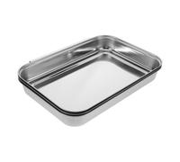 Abaodam Ensemble de Plateaux à Paner en Acier Inoxydable Emboîtables pour Préparation Alimentaire, Design Empilable, pour Paner Poulet et Marinade Viande, Finition Argenté Élégante