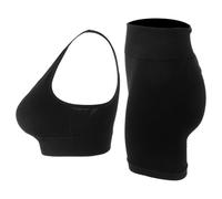 Abaodam Ensemble de Sport Femme Noir Taille L/XL Short de Yoga Respirant en Nylon Extensible, Tenues de Yoga et Gym pour Femmes, Ensemble Athlétique pour Fitness, Pilates et Entraînement