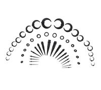 Abaodam Ensemble D'écarteurs D'oreille en Acrylique Noir et Corne de Bœuf, Kit Piercing Boucles D'oreilles Plugs Punk, Jauges Pendantes pour Femme et Homme, Accessoires Piercing Oreille