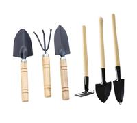 Abaodam Ensemble D'outils de Jardinage 6 Pièces Truelles à Main Manches Fins et Épais en Bois et Fer, Kit pour Plantations D'intérieur, Fleurs en Pot, Bonsaïs et Légumes, Outils Manuels