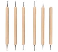 Abaodam Ensemble D'outils de Poterie 6pcs pour Sculpture Argile et Modelage, Outils en Métal et Bois Portables pour DIY et Création Artistique